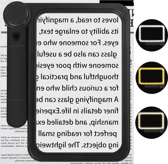 Verglassio a Schermo Completo con Luce - 74 Ultra-Chiaro LED - 5X Amplificazione - Leggero - Leggere - Disfunzione Visiva