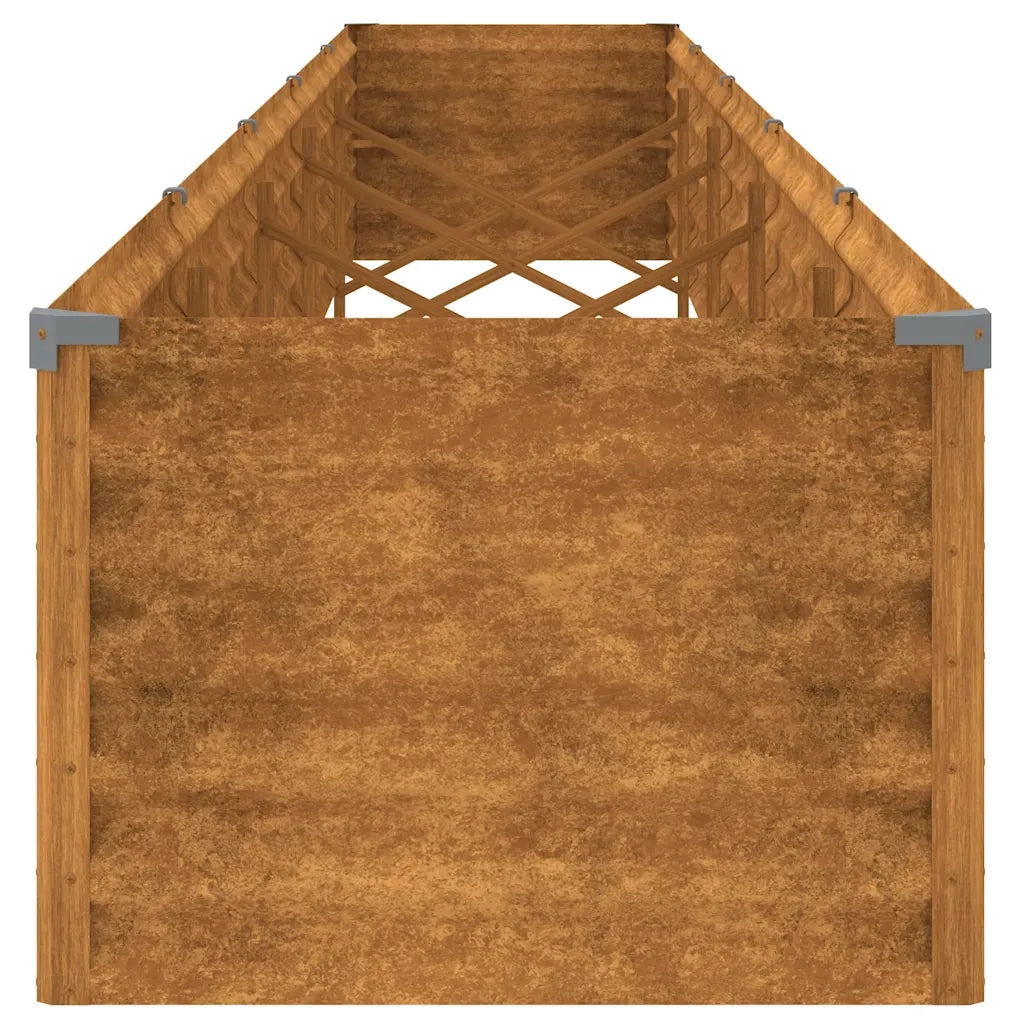 Fioriera decorativa rialzata per giardino balcone terrazzo 482 x 50 x 36 cm con robusto supporto in acciaio corten 02_0046129
