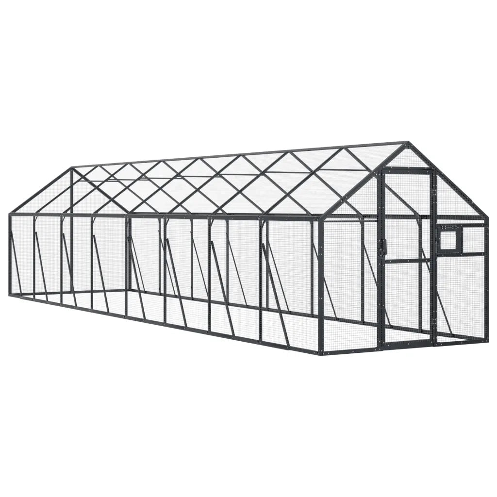 Voliera Antracite 1,79x8x1,85 m in Alluminio 3155805