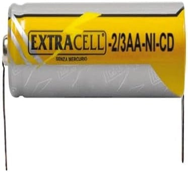 Batteria ricaricabile 2/3 stilo 1,2 volts 400ma con terminali