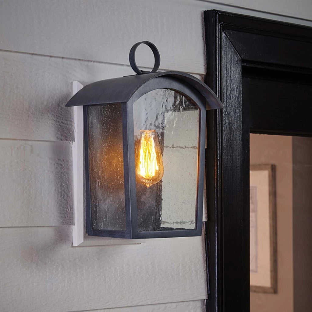 Applique esterno retro grigio IP44 E27 60W Hodges Feiss