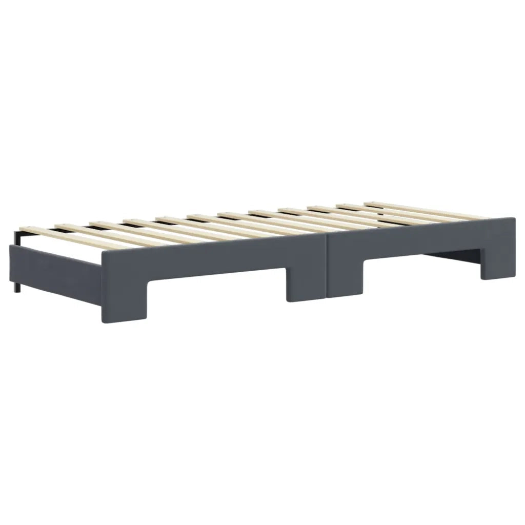 Divano letto | Sof¨¤ letto | Letto singolo Estraibile Grigio Scuro 90x200cm Velluto