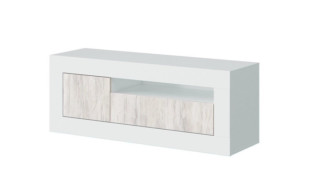 KIT MOBILE CREDENZA PORTA TV BALTIK 3 ANTE CM.139X42X53H FINITURA BIANCA