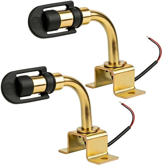 Impianto di Illuminazione a 2 pezzi a forma L - 90° - Sostegno Universale - 12V/24V - Connettore 24 mm - Acciaio Zinato - Sostegno per Lampade