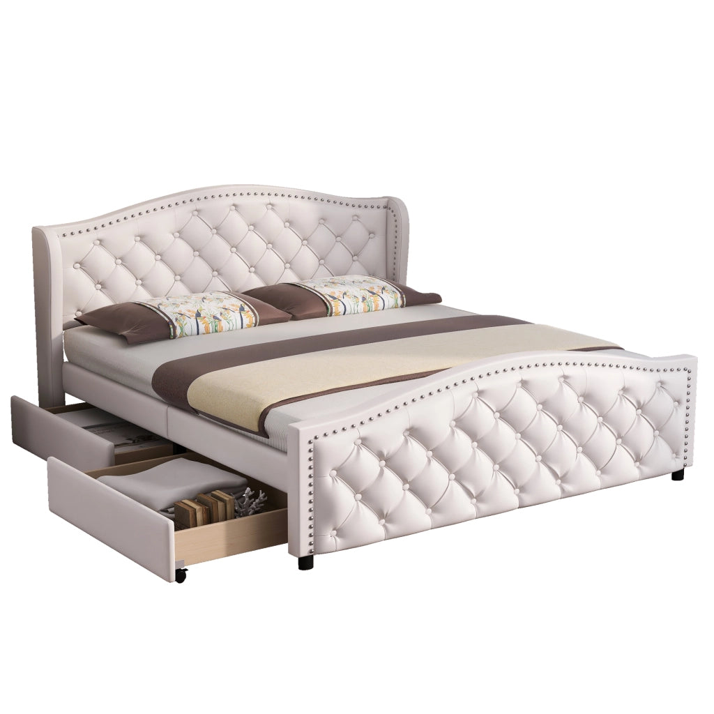 letto imbottito pu bianco 160 x 200 cm
