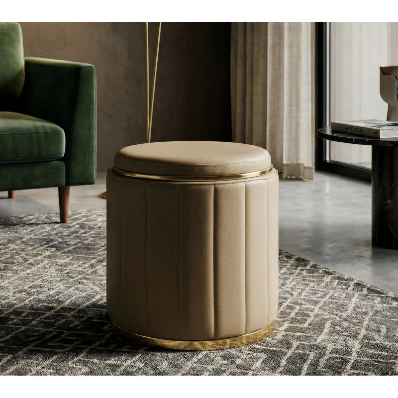 Puff Con Contenitore London Marrone cm ø 46,5x44
