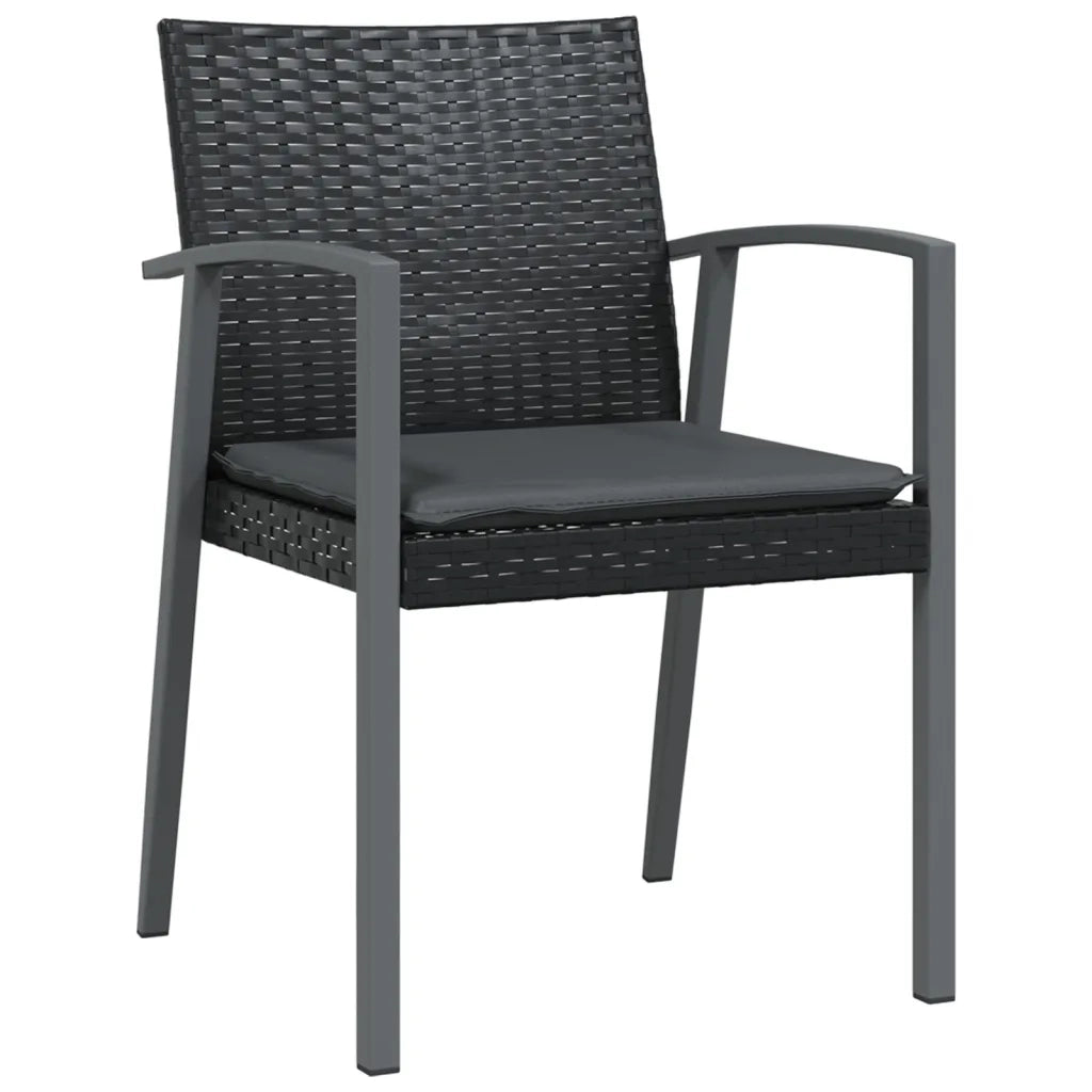 Set Pranzo da Giardino 5pz con Cuscini in Polyrattan e Acciaio 3186995