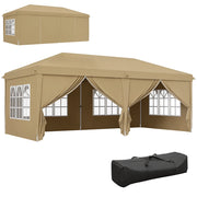 Gazebo pieghevole pop-up impermeabile 6x3x2,7m - Xylo - 4 pareti laterali rimovibili 4 finestre verde