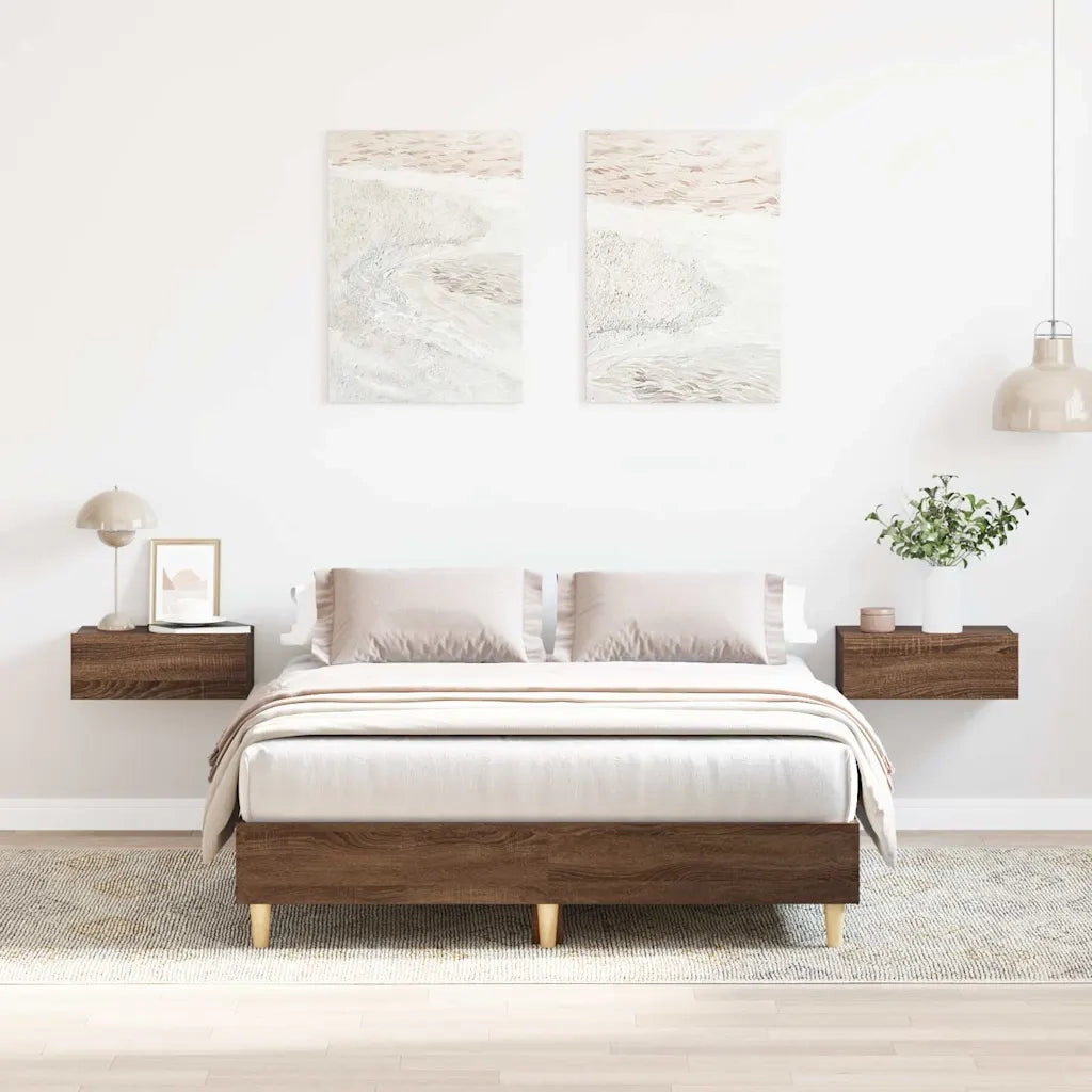 Giroletto senza Materasso-Struttura Letto Rovere Marrone 120x190 cm Truciolato 403825