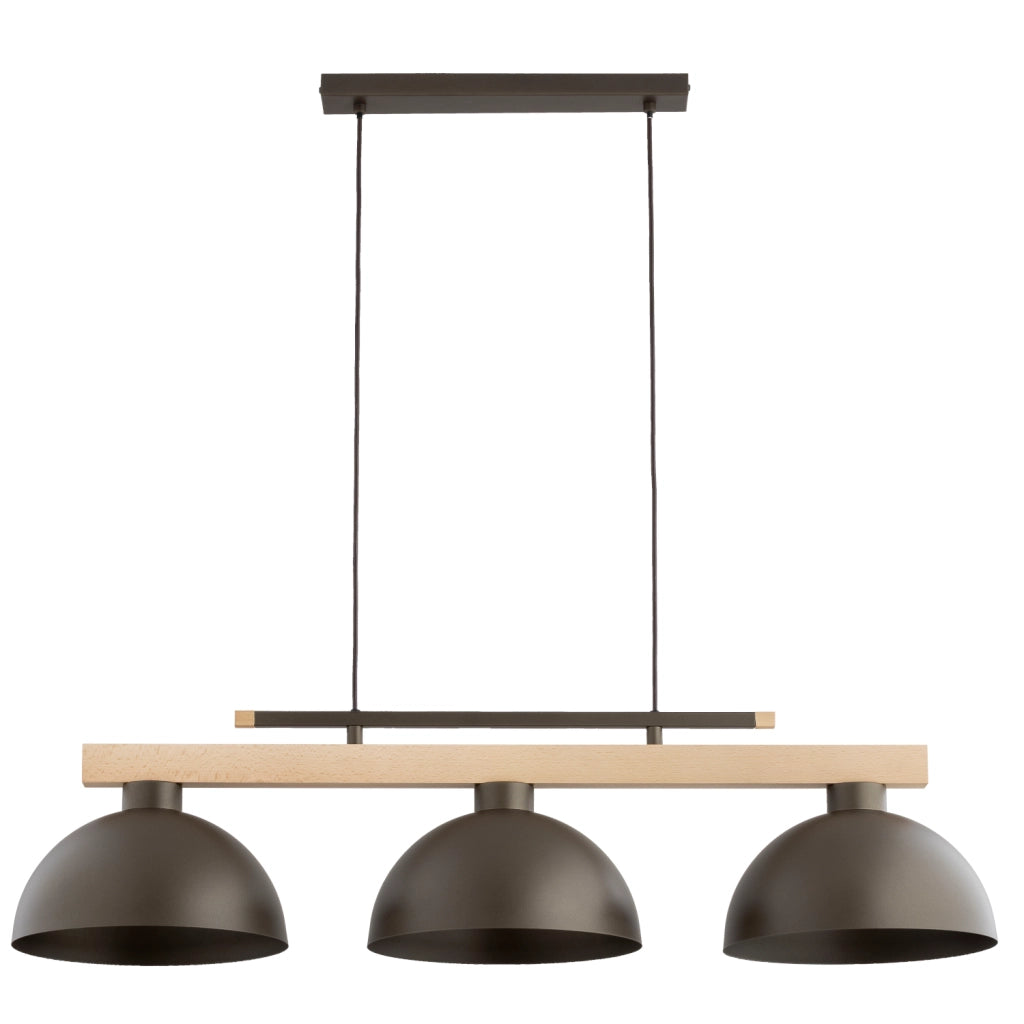 Lampada sospesa scandinava VERTA 3xE27 marrone Alfa
