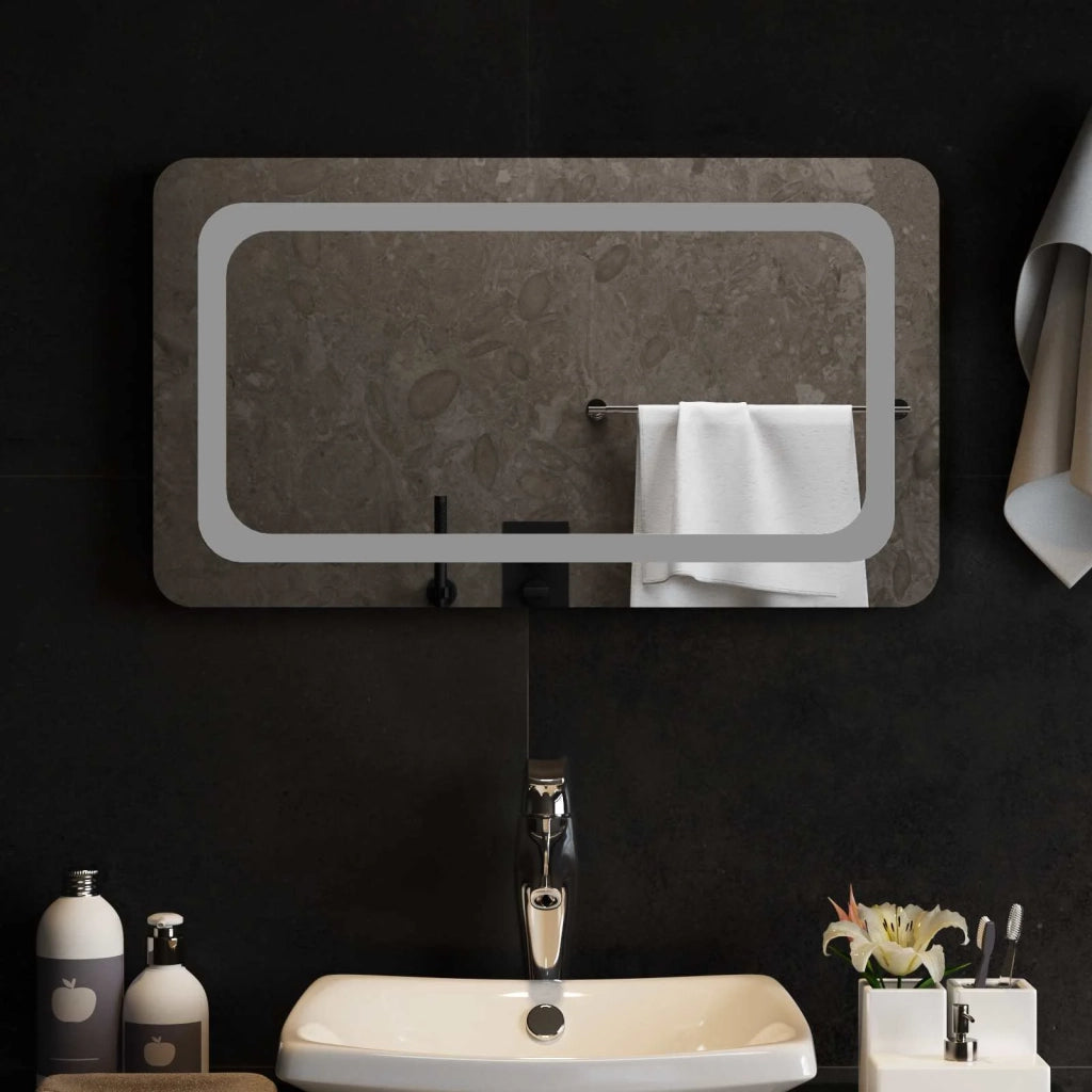 Specchio da bagno LED Trasparente 70 x 40 cm vetro temperato 42045833