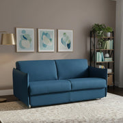 Trovo, Divano Letto 2 Posti Sfoderabile Made in Italy, 180x95 cm blu