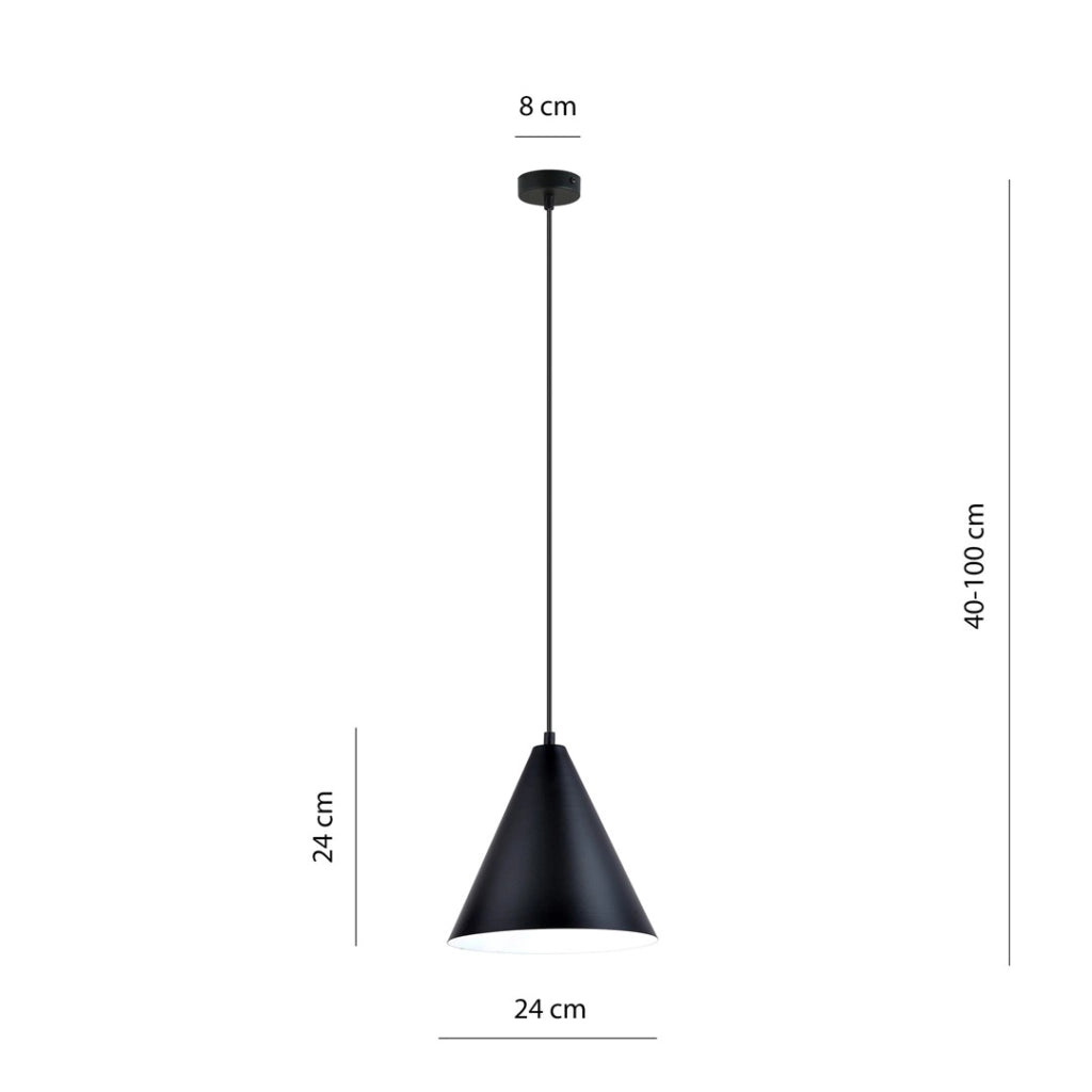 Lampada a sospensione Rebel nera/bianca Ø24 E27 Emibig