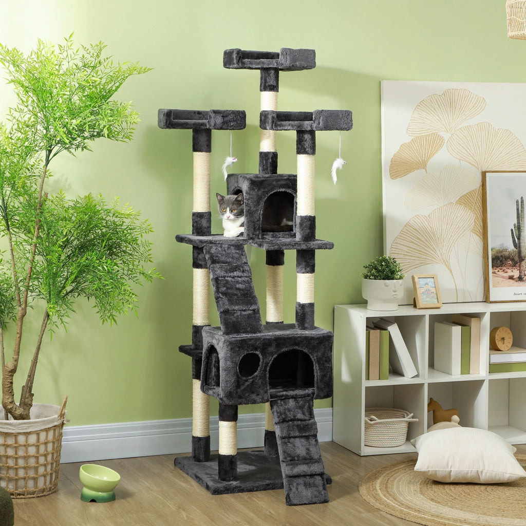 ALBERO RASCHIANTE XXL 49x49x173 cm Grigio in MDF