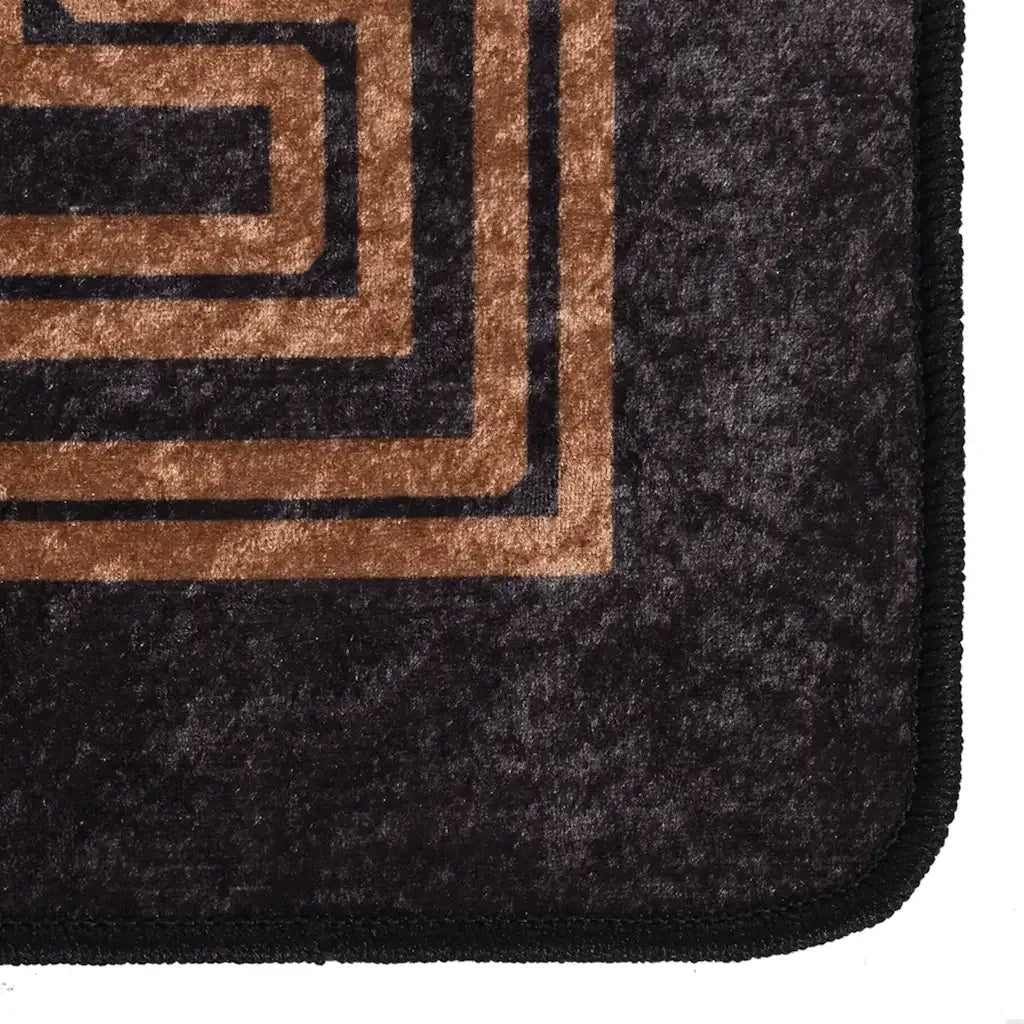 Tappeto Lavabile 80x150 cm Nero e Oro 337928
