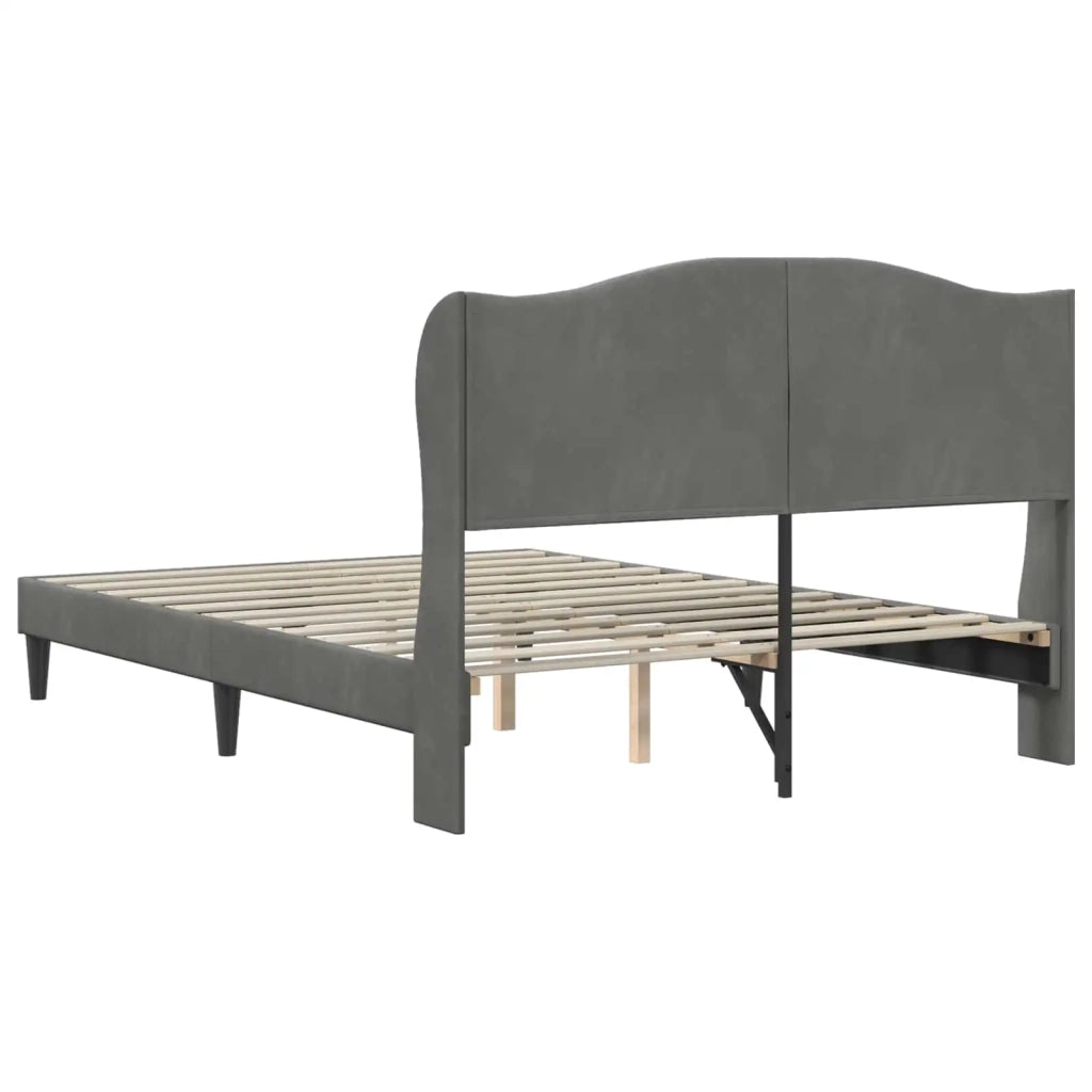 Struttura del letto-Giroletto Grigio Scuro 120 x 190 cm Velluto 408077
