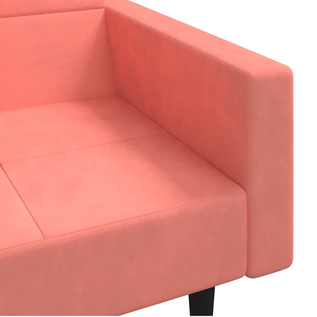 Divano letto | Sof¨¤ letto | Letto singolo a 2 Posti con 2 Cuscini Rosa in Velluto