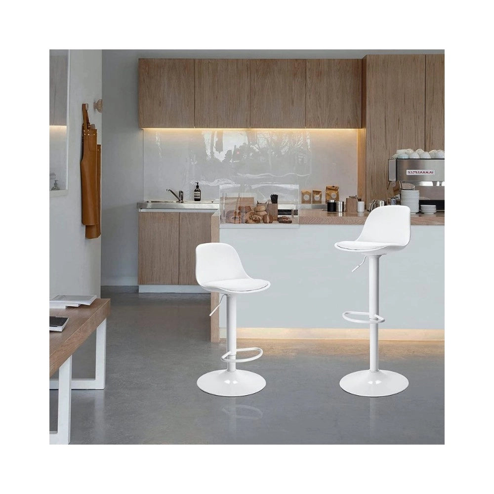 Sgabello regolabile con poggiapiede Rand colore bianco