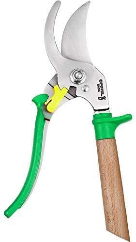OPINEL 1628 Forbici da Potatura Prairie Sistema a 3 Posizioni Lama in Acciaio Inox Capacita' di Taglio 20 mm colore Verde