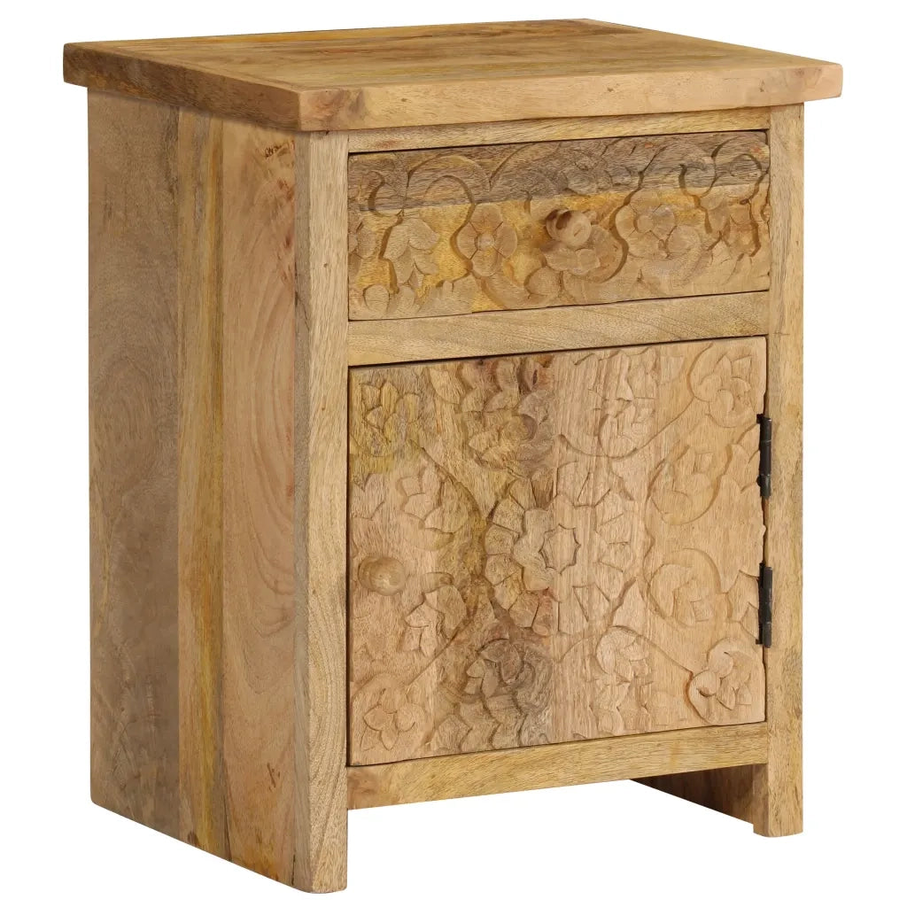 Comodino in Legno Massello di Mango 40x30x50 cm 246152
