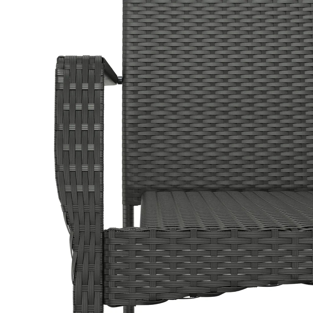 Set da Pranzo da Giardino 7 pz Nero con Cuscini in Polyrattan 3185111