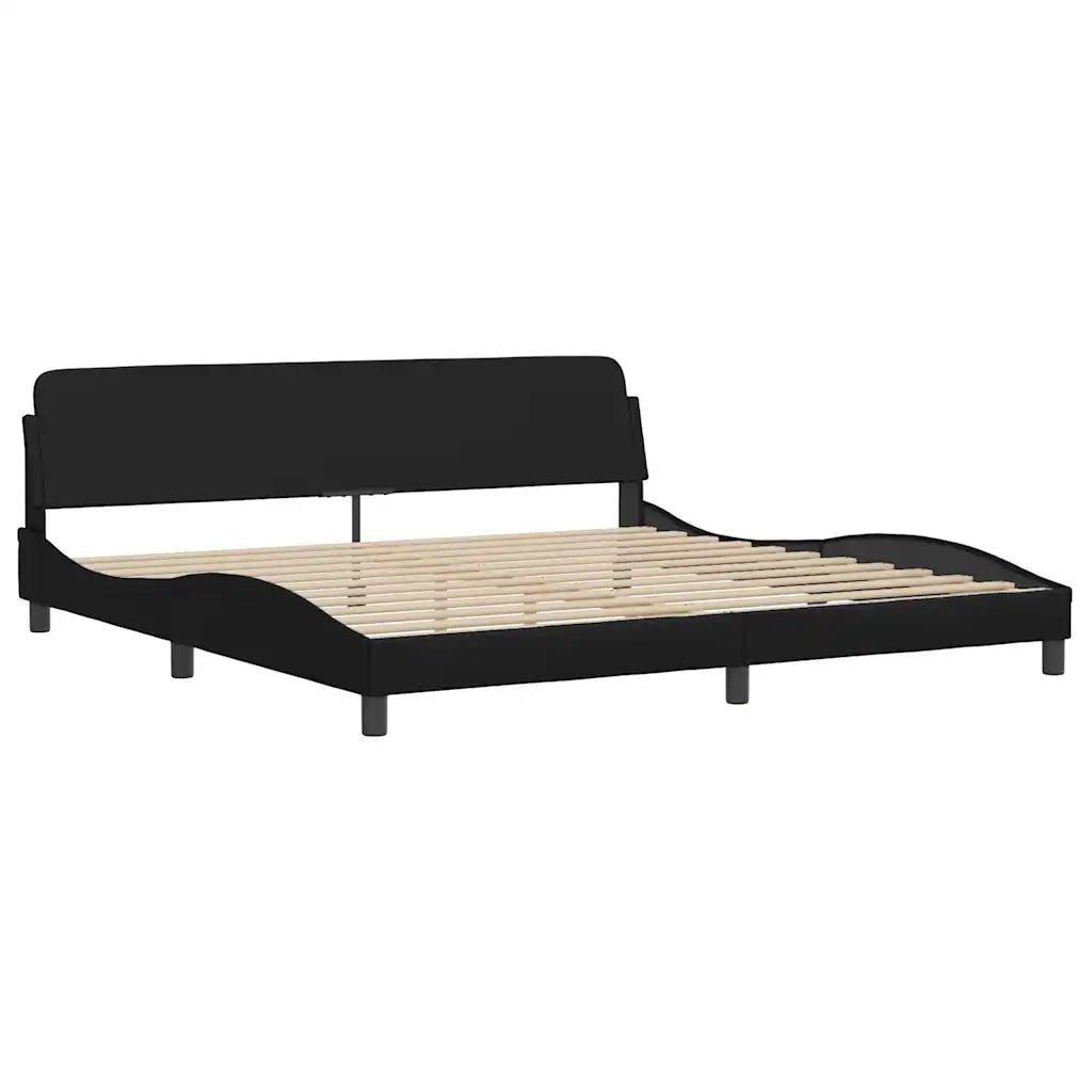 Giroletto Viana senza Materasso Nero 200x200 cm in Similpelle