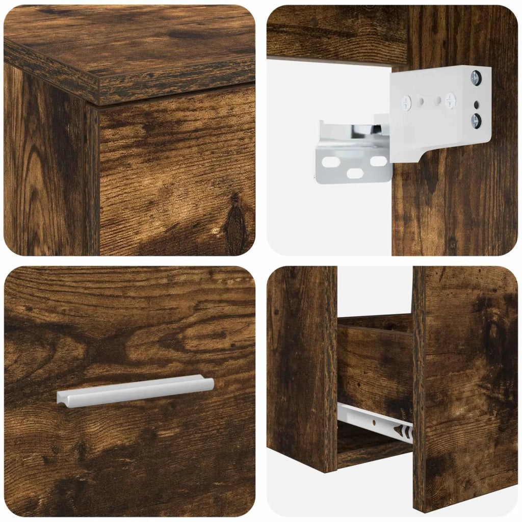 Set di mobili per il bagno 2 pz Rovere Fumo 3404004