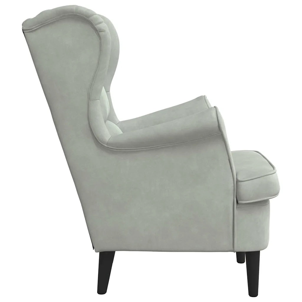 Poltrona | Sedia Relax Grigio Chiaro Velluto