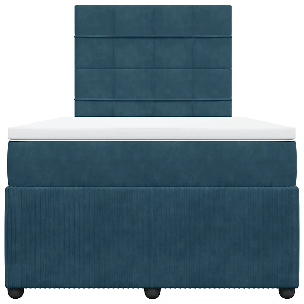 Giroletto a Molle con Materasso Blu 120x200 cm in Velluto