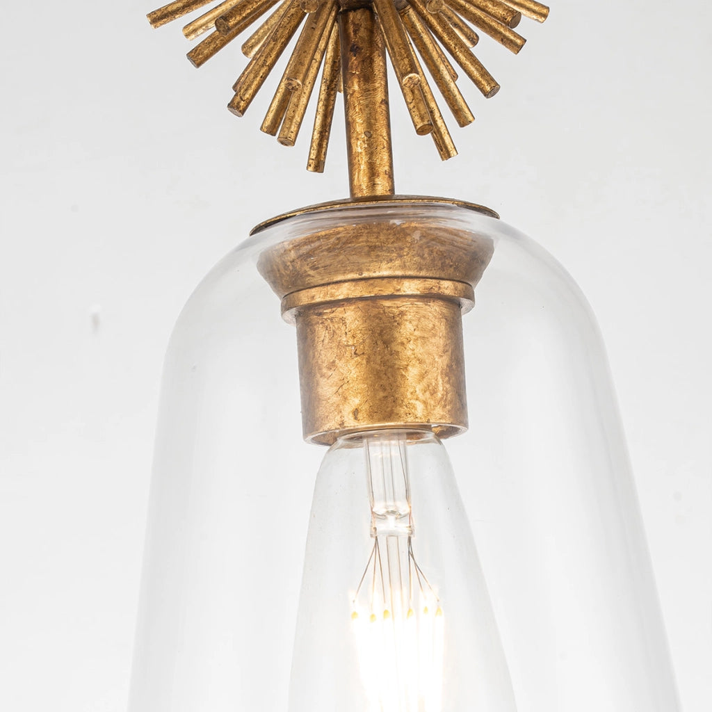 Lampada sospensione STARING Elstead oro vetro trasparente E27