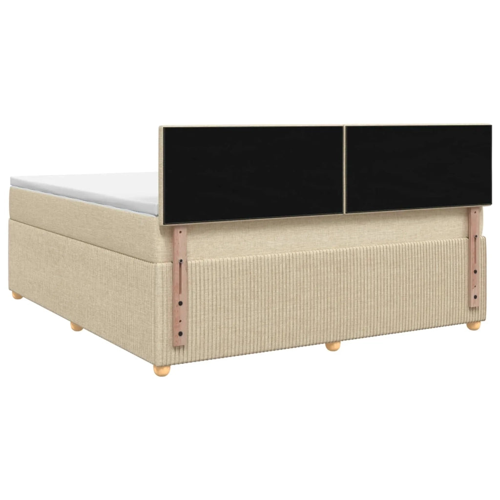 Letto box spring con materasso Crema 160 x 200 cm Tessuto 3452979