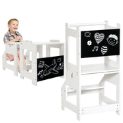 Torre di apprendimento 2 in 1 con scrivania e lavagna ¨C Xylo ¨C Bianco 42x44x86 cm