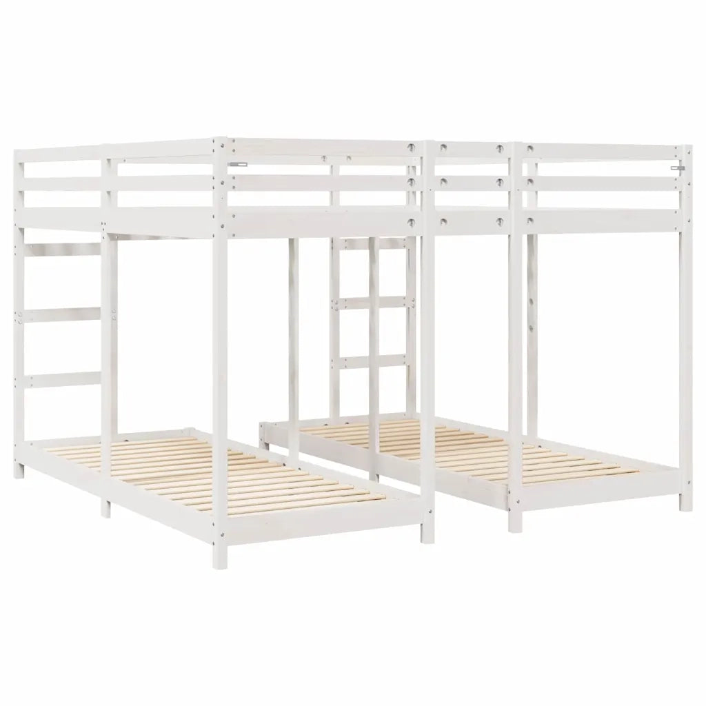 Struttura letto a castello triplo Bianco 200 x 200 cm 3414559