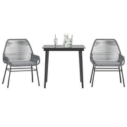 Set da Pranzo da Giardino 3 pz con Cuscini in Polyrattan Vetro 3334478