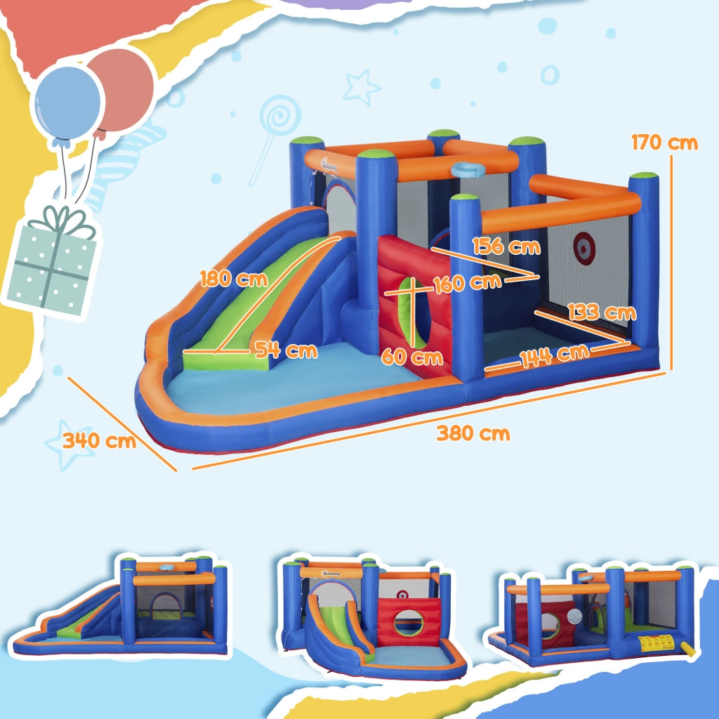 Casetta Gonfiabile per Bambini con Scivolo e Piscina ¨C Minimal ¨C 380x340x170cm