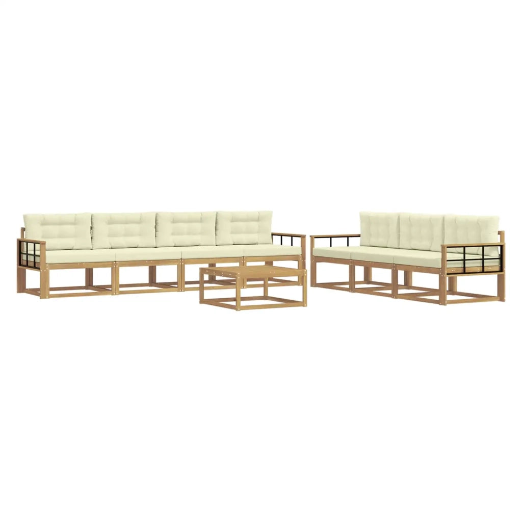 Set di divani da esterno con cuscino 7 pcs Bianco e Crema 3386174