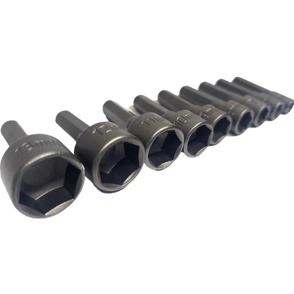 Trade Shop - Set 9 Inserti Chiave Esagonale Per Avvitatore Chiave A Bussola Codolo Esagonale -