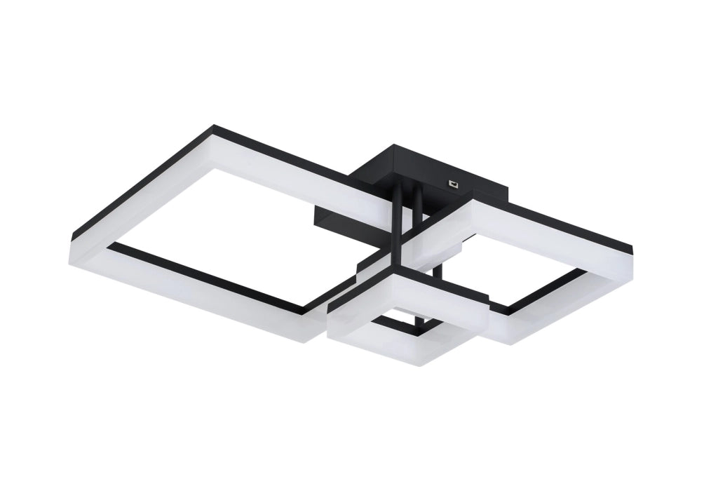 Plafoniera LED moderna nera quadrati CCT 22W Rabalux