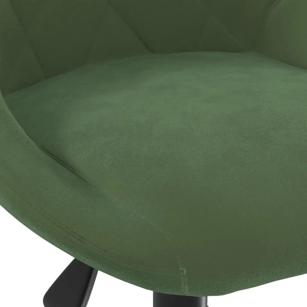 Sedia da Pranzo Girevole Verde Scuro in Velluto 3089035