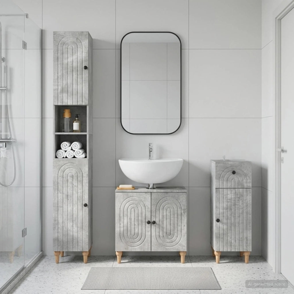 Set di armadietti da bagno in 3 pezzi ALKMAAR 3417831