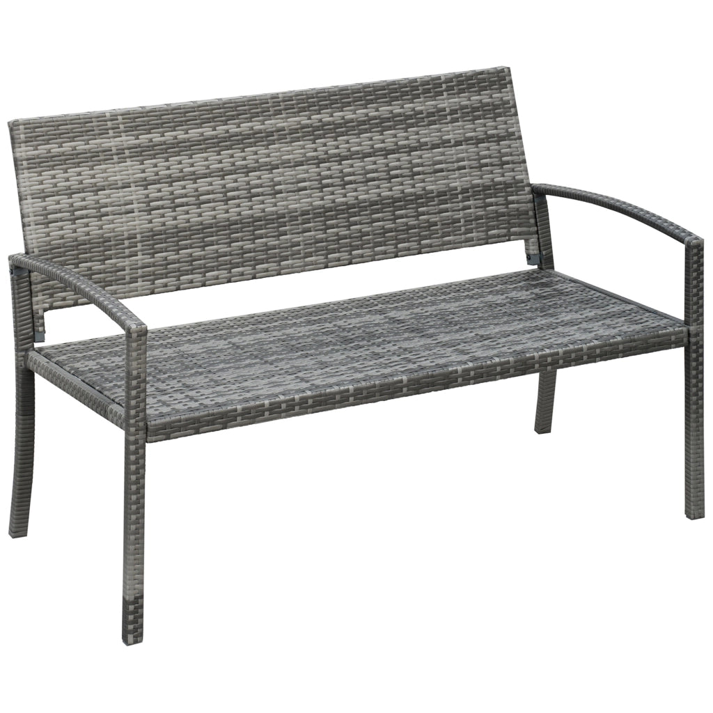 PANCA da giardino 2 posti 119 cm Grigio in acciaio