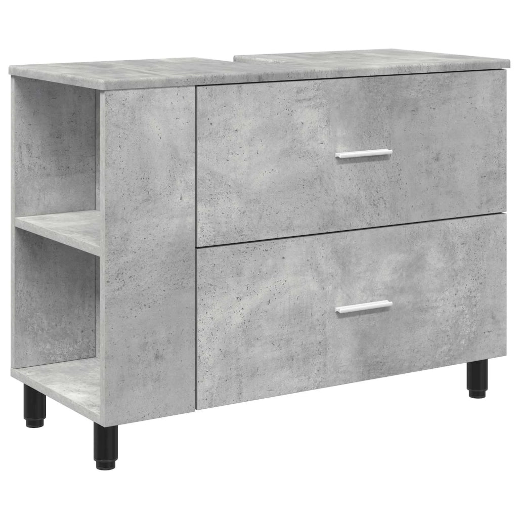 Mobiletto da bagno Grigio Cemento 80 x 35 x 60 cm 889388
