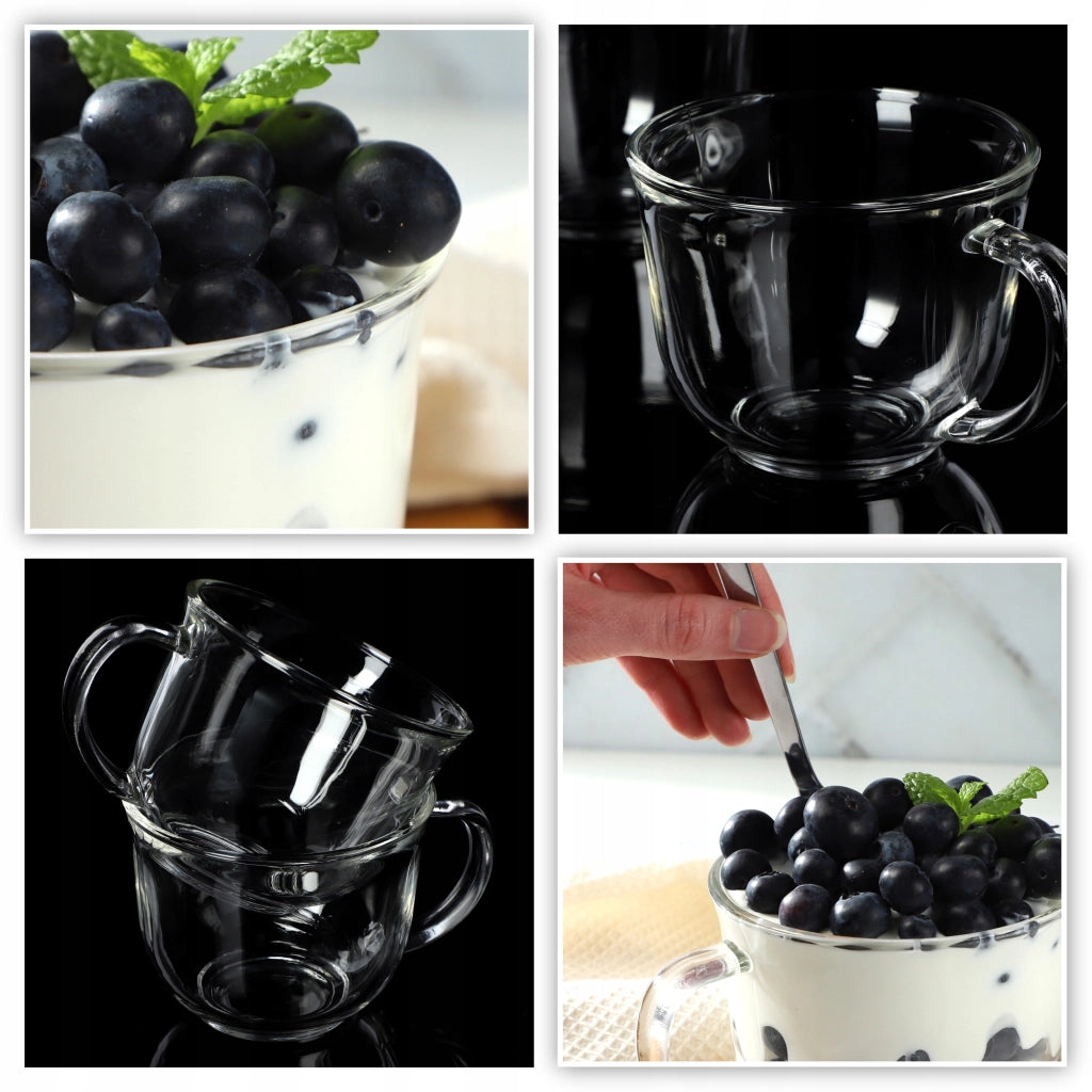 Set di 6 bicchieri da tè/caffè invernali KADAX da 480 ml con manico.