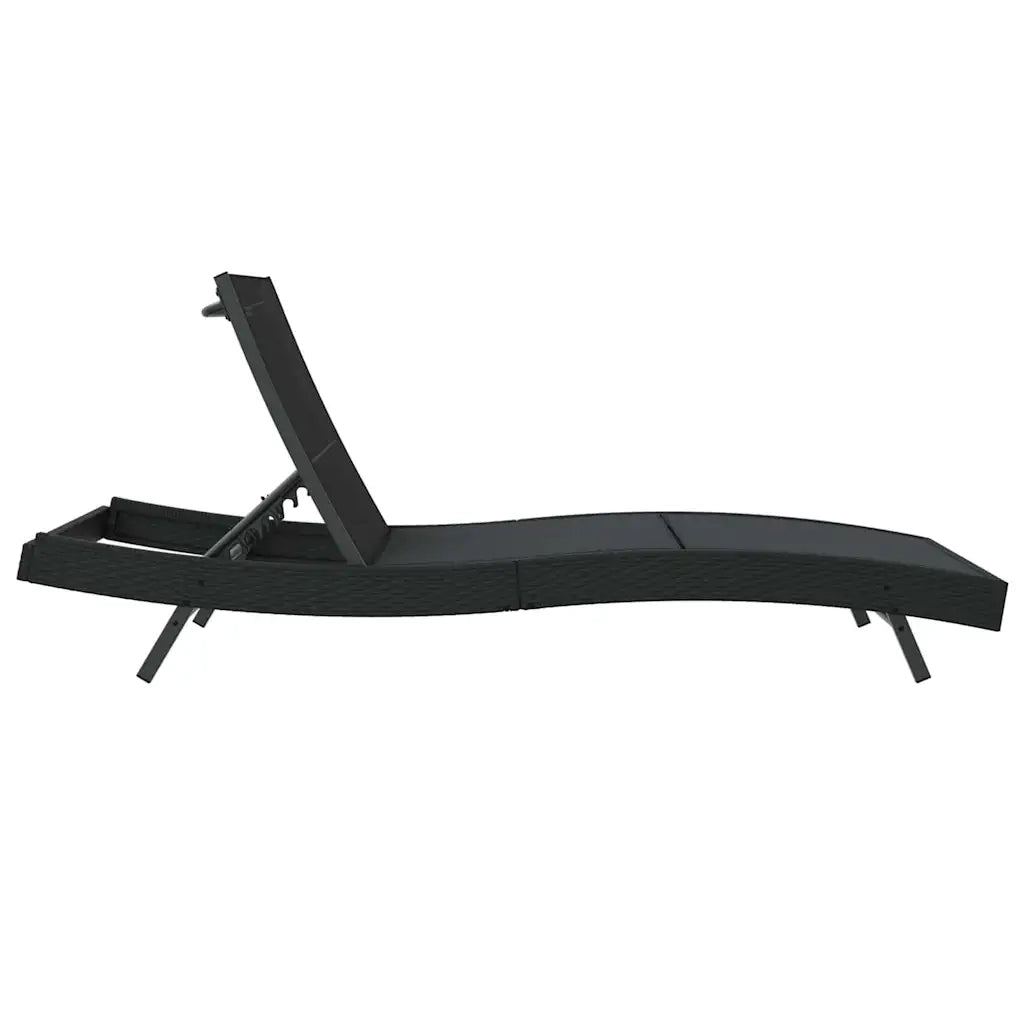 Lettino da sole Nero 197 x 70 x 82 cm polyrattan