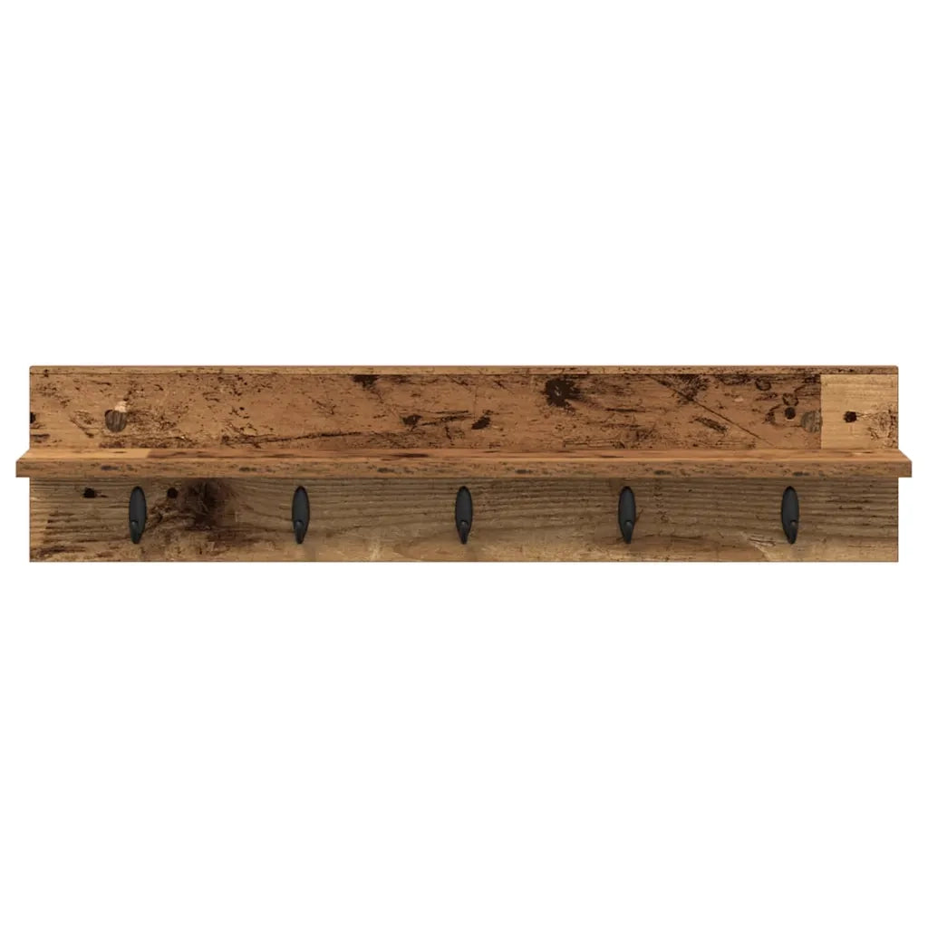 Appendiabiti a muro Legno vecchio 80 x 10,5 x 18 cm 874401