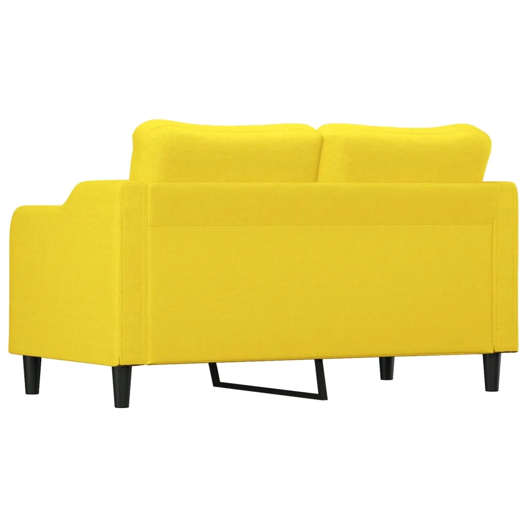 Divano a 2 Posti Giallo Chiaro 140 cm in Tessuto 359364