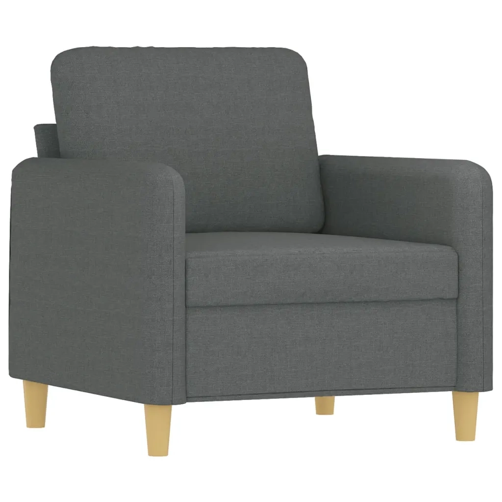 Set di Divani 3 pz con Cuscini Grigio Scuro in Tessuto 3202055