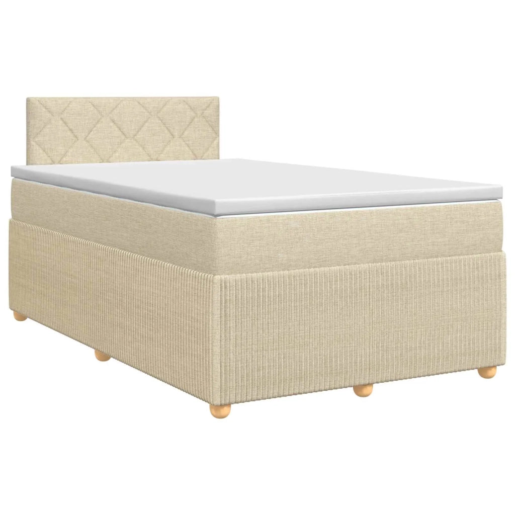 Letto box spring con materasso Crema 120 x 200 cm Tessuto 3451452