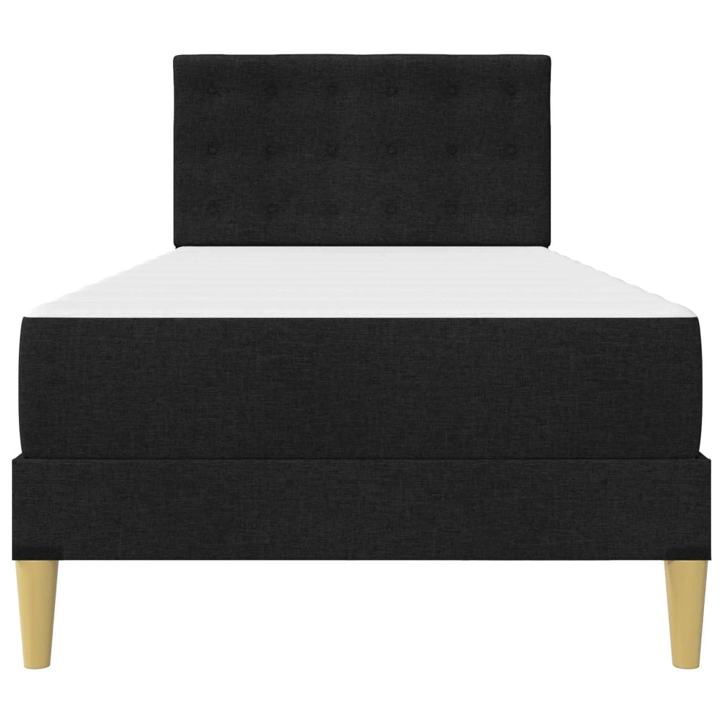 Struttura letto con materasso-Giroletto Nero 90 x 200 cm Tessuto