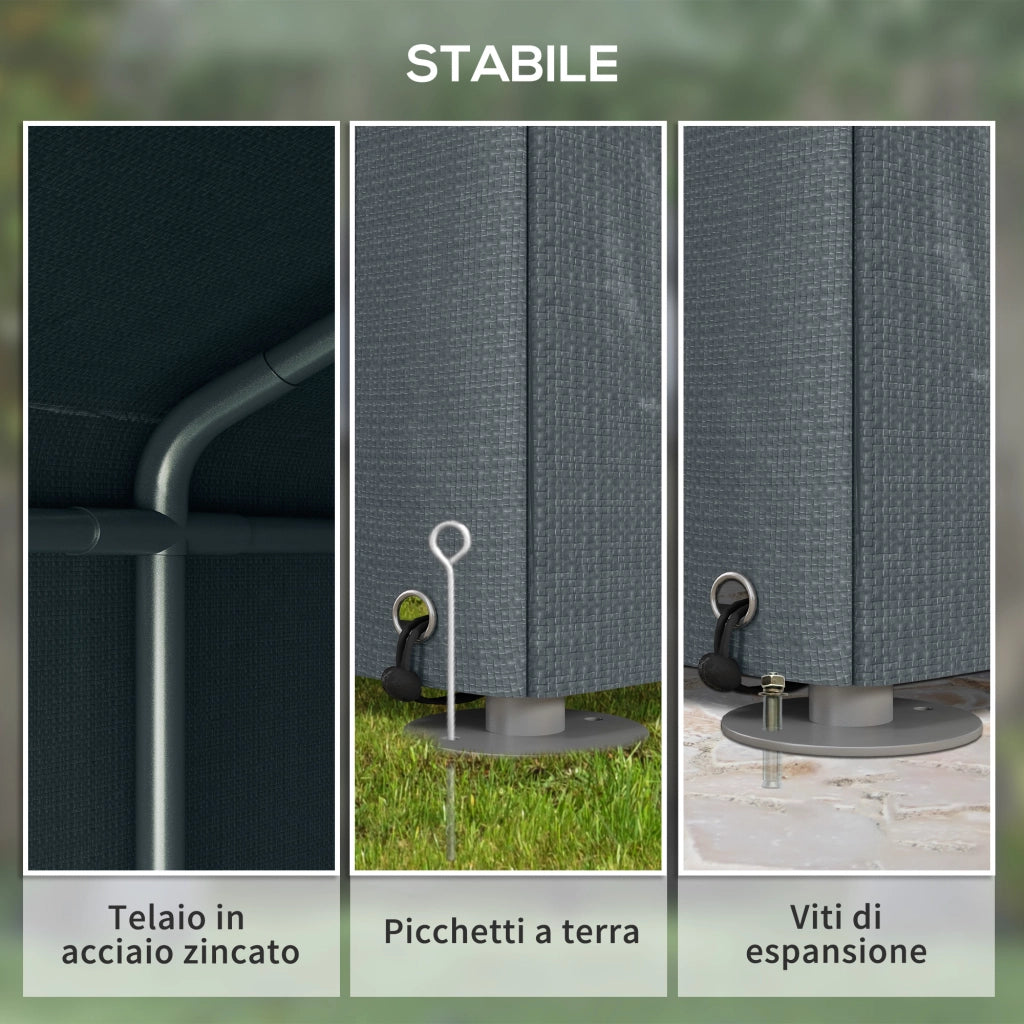 Capanno per Attrezzi e Garage Bici Moto ¨C Minimal ¨C 1.6x2m Grigio Scuro